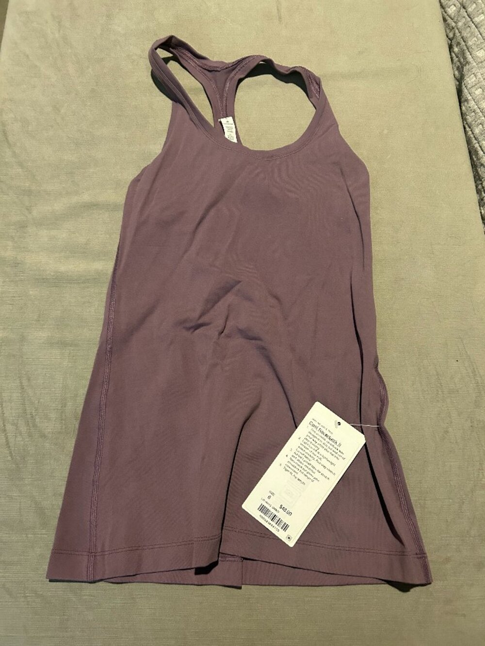 NWT Lululemon Cool Racerback Tank Top II Size 6 Dark Chrome Muted Plum Grey